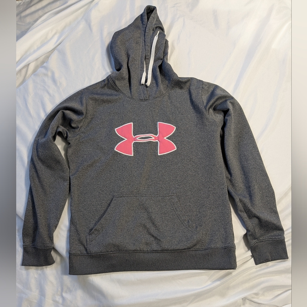 Under Armour UA Storm Women's Medium Hooded Sweatshirt - Pink, Gray, & White